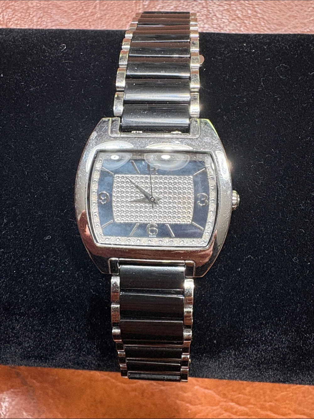 Lucien Picard Ladies Silver/Blue face Dress Watch